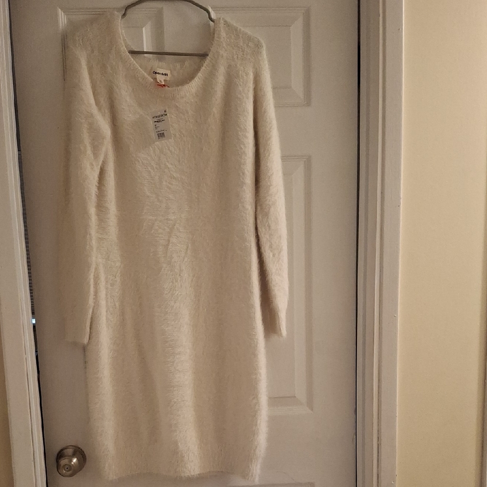 Elegant White Sweater Dress